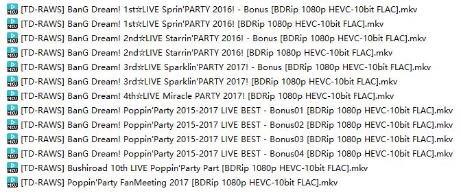 BanG Dream! Poppin'Party 2015-2017 LIVE BEST [BDRip 1080p HEVC-10bit FLAC]