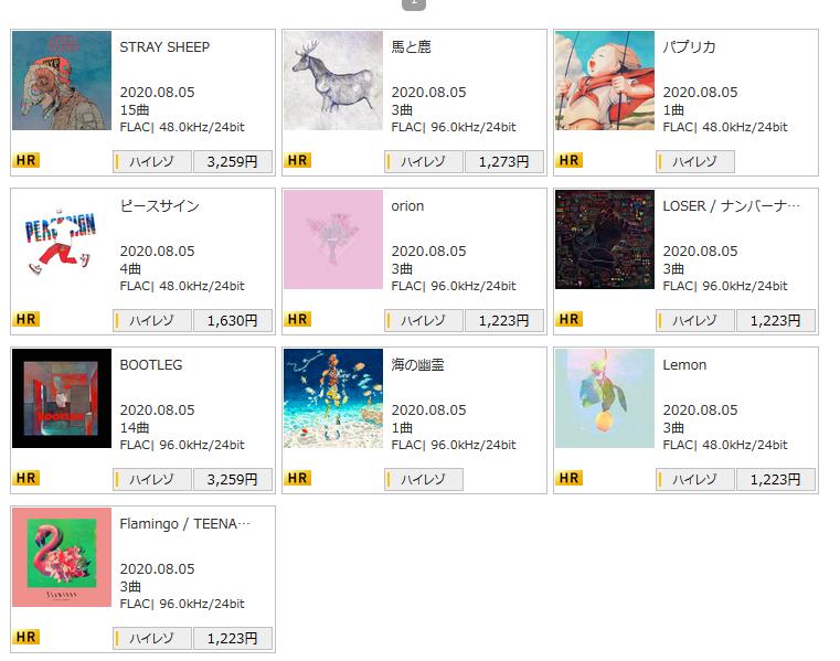 米津玄師 - Mora Hires 合集 8 Albums [FLAC/24bit/48-96kHz]