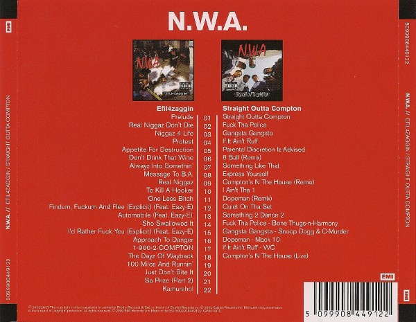 [HypnoSwirl原抓] (Gangsta Rap / Hip Hop) N.W.A. / Efil4zaggin / Straight Outta Compton/2007欧版/FLAC/BD
