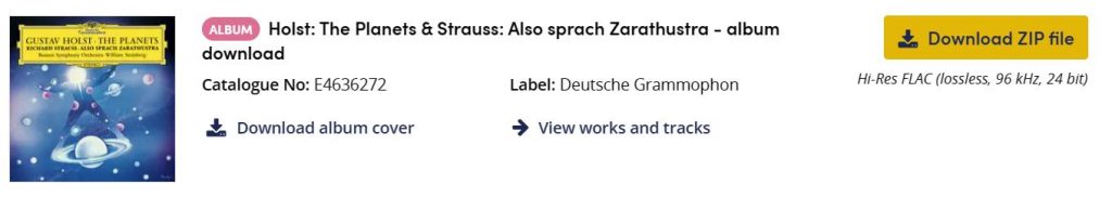 （presto自购/百度网盘）hires Holst: The Planets - Strauss: Also sprach Zarathustra行星组曲&amp;查拉图斯特拉如是说