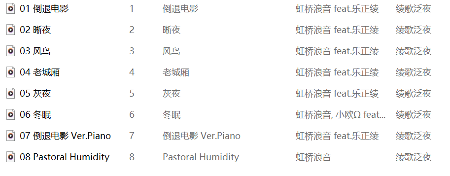 【中文VOCALOID专辑回顾】乐正绫VOCALOID专辑《绫歌泛夜》