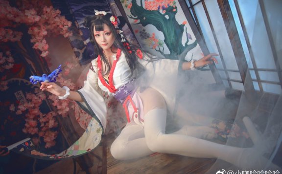 画中仙子阴阳师花鸟卷cos,丽质天成一颦一笑皆为灵动