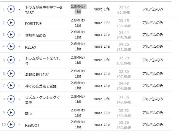 通勤天国(2.8MHz/1bit )音频为dsd格式